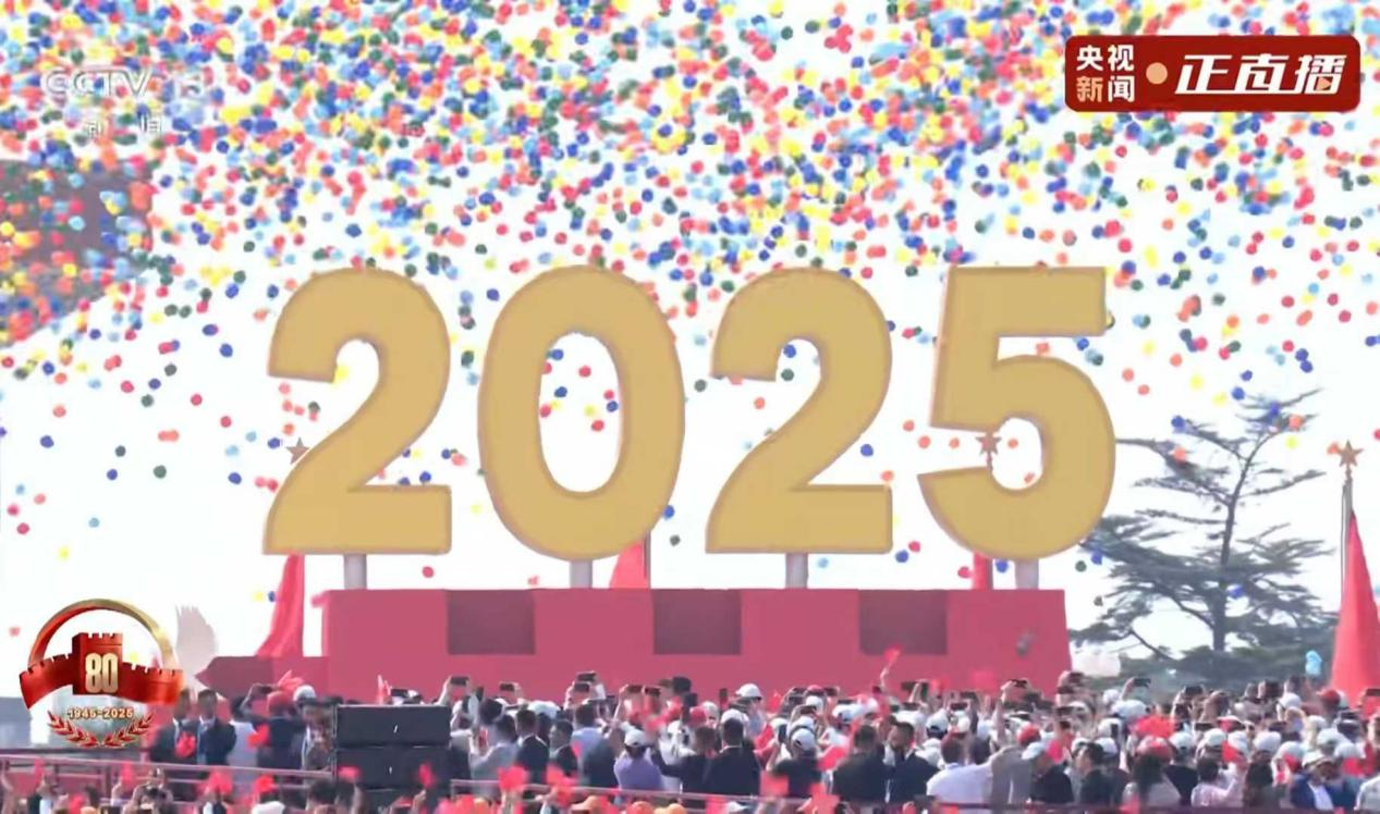3 de septiembre de 2025, Desfile militar de China, liberación de globo de látex