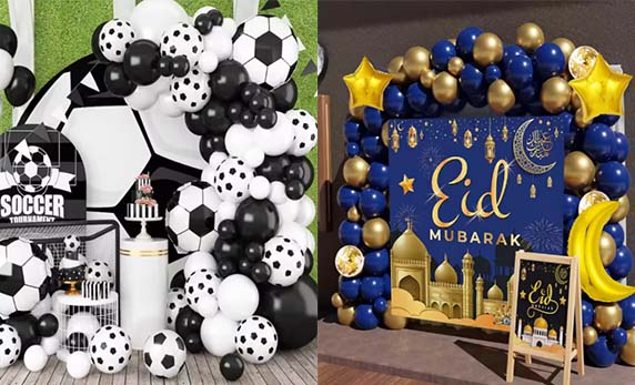 Podemos personalizar cadenas de globos.