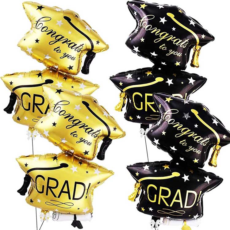 Juego de globos con gorro de graduación de 32 pulgadas