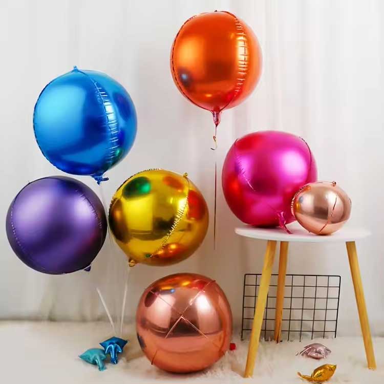 Globo de aluminio redondo de color 4D
