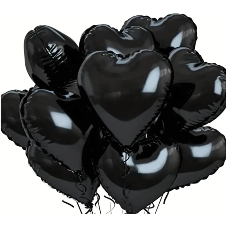 Globos de corazón negro