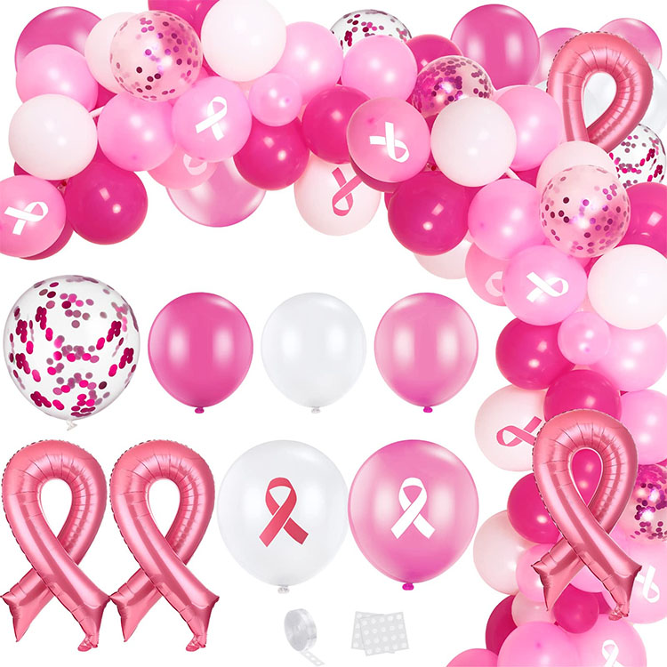 Kit de guirnaldas de arco de globos para decoraciones de concientización sobre el cáncer de mama