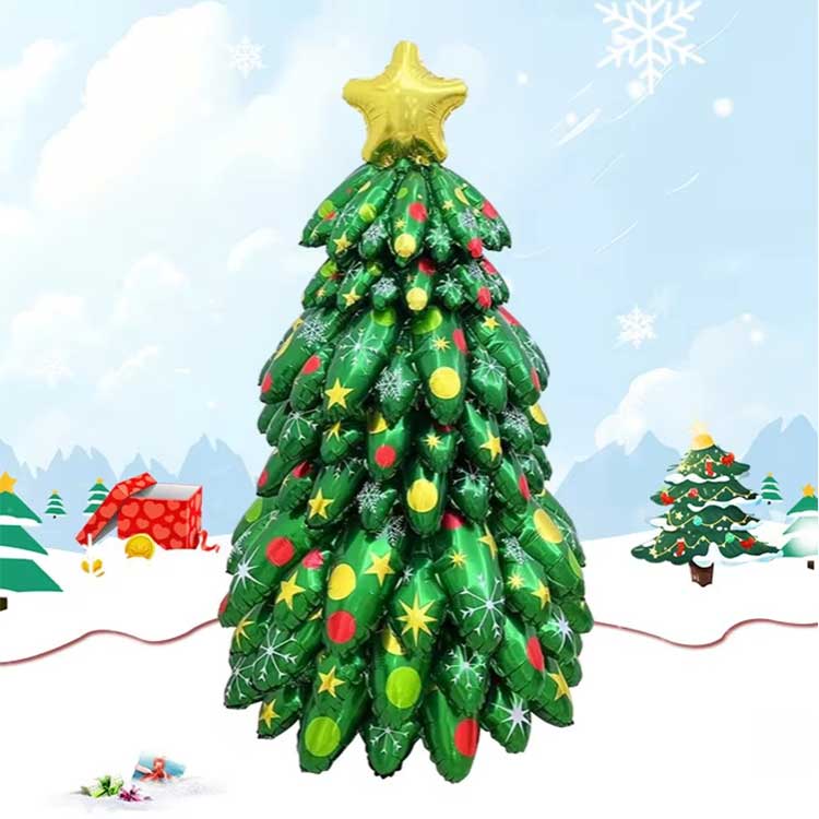 Globo de aluminio de pie para árbol de Navidad