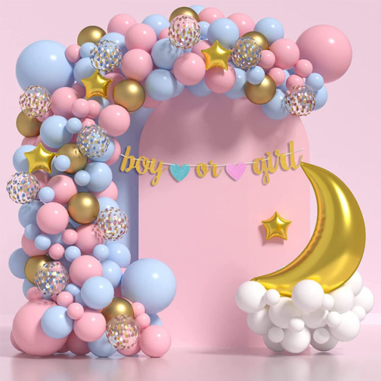 Conjunto de arco de cadena de globos de la serie Gender Reveal