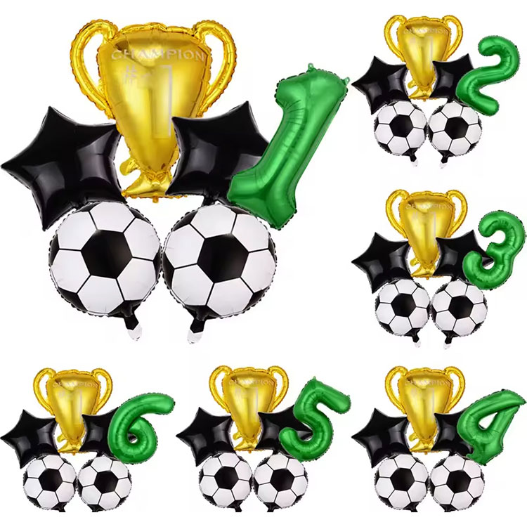 Set de decoración para fiesta de fútbol digital verde