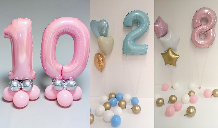 Pastel pink number balloons