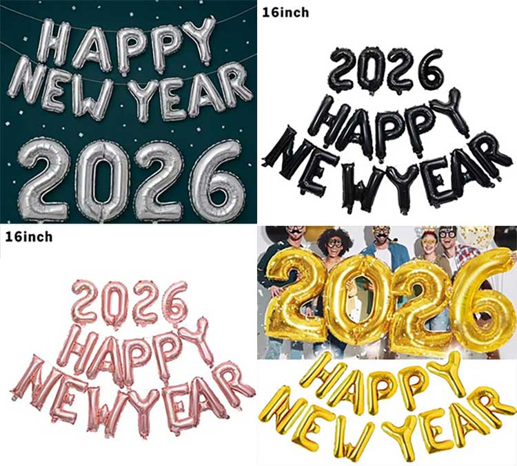 New Year foil Balloon Set China