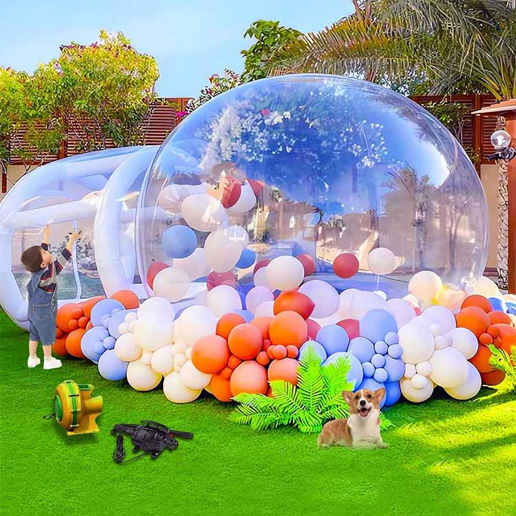 Casa de burbujas inflable