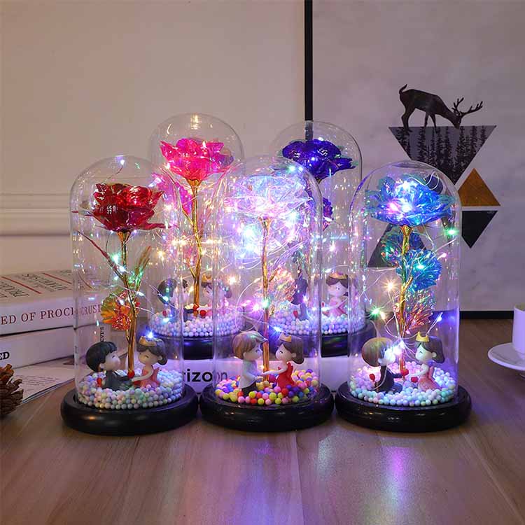 Rosa de cristal LED 24K