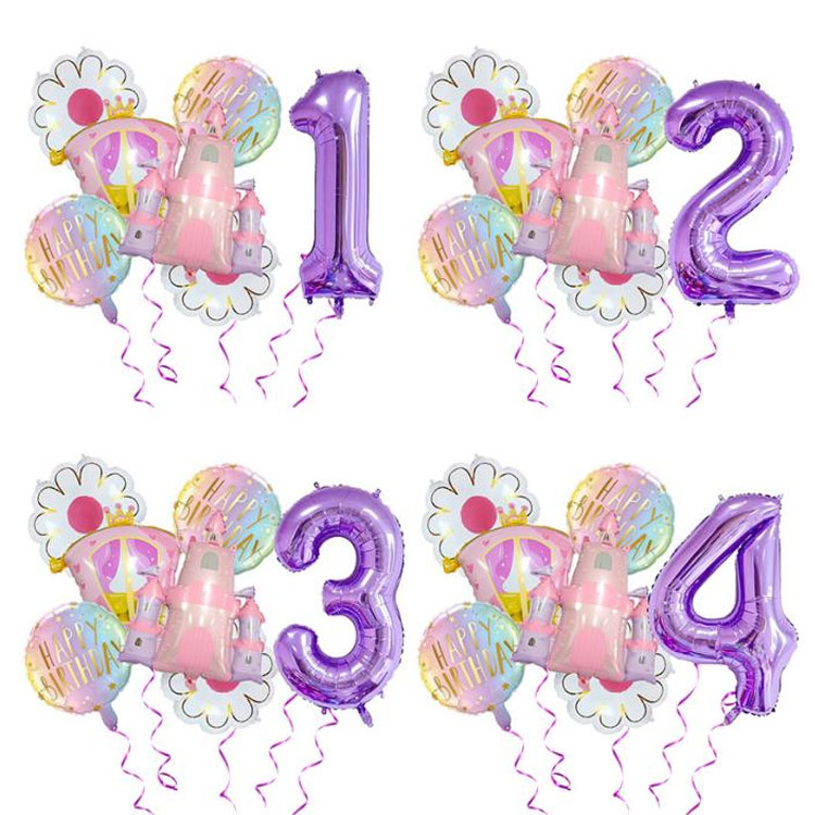 Juego de globos de aluminio para cumpleaños.