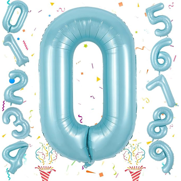Globos con números en colores pastel