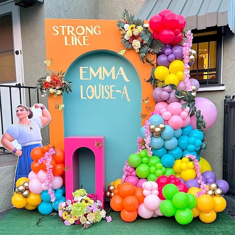 Conjunto de arco de guirnalda de globos arcoíris