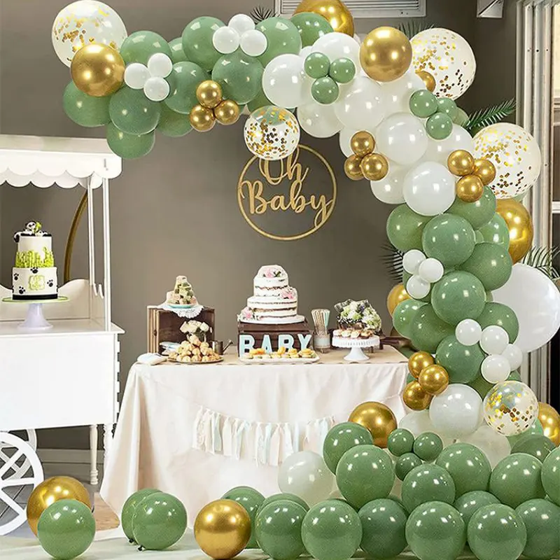 Kit de arco de globos de la serie Retro Bean Green