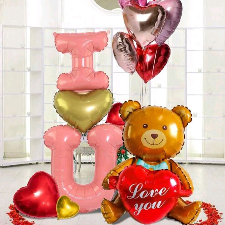 Conjunto de globos de aluminio romántico