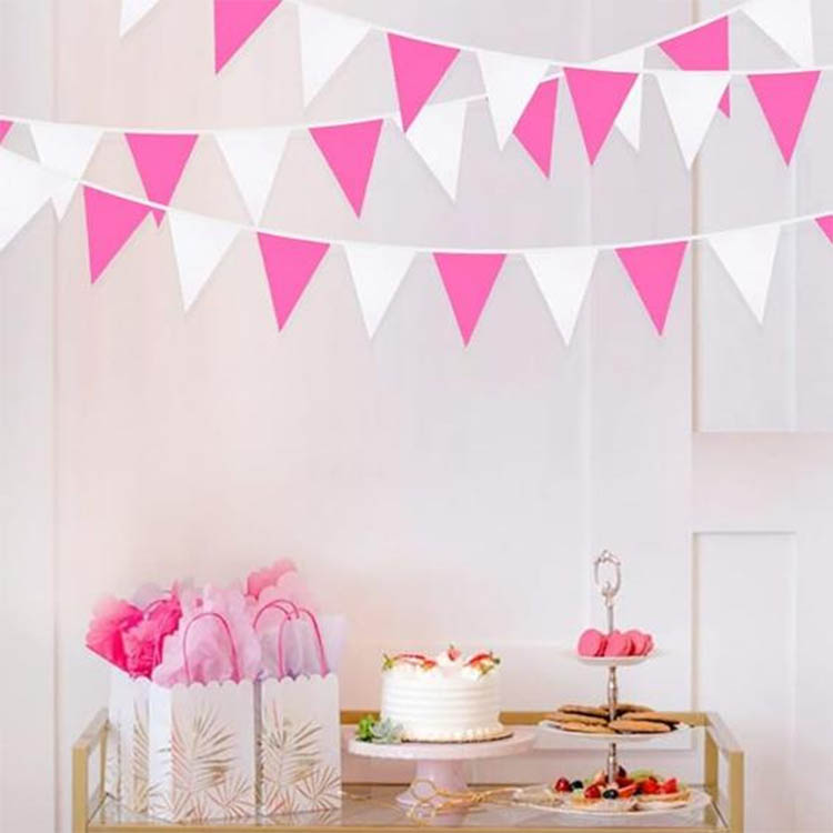 Bunting de plástico rojo rosa