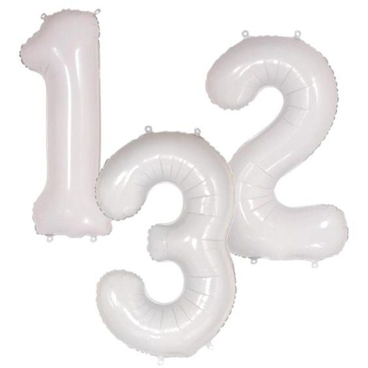 Globos de aluminio con números blancos